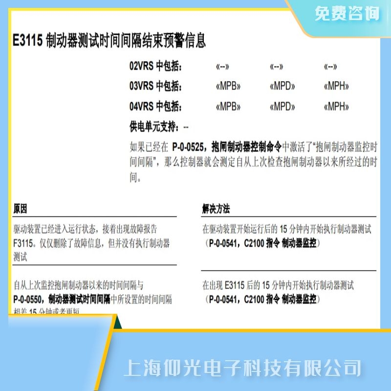 ������ʿ��Rexroth���I(y��)�ŷ����S�޷���,�ŷ��(q��)����E3115���ϴ��a����,��z�y�M